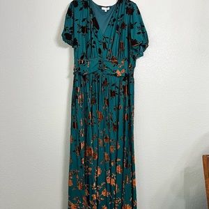 Baltic born Leslie Velvet Maxi Dress in Bronze + Jade
